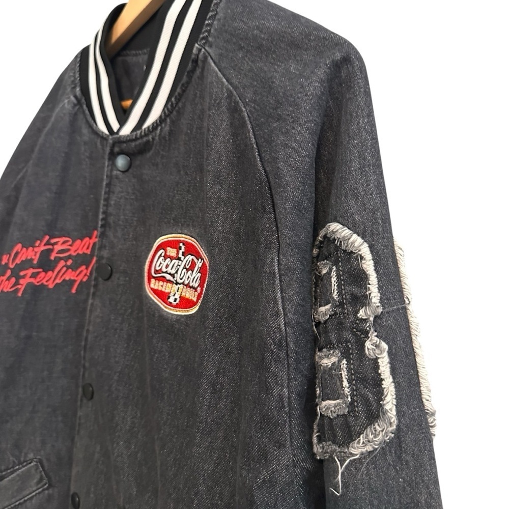 Nwt Coca Cola Charcoal Bomber Racing Jacket, The Laundry Room, Oversized Xs — image 5 of 8